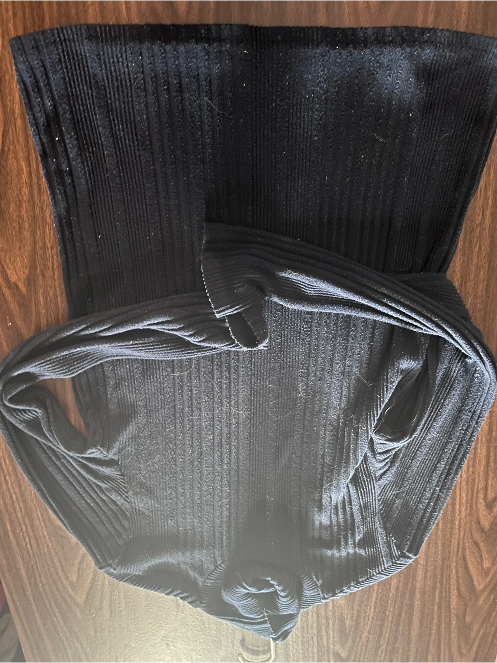 SHEIN Black Ribbed Long Sleeve Knit Top